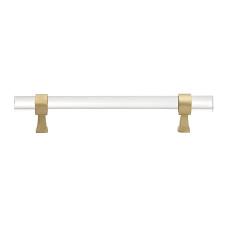 Gliderite Hardware 6-1/4 in. Center to Center Clear Acrylic Cabinet Pull Satin Gold, 25PK 4718-160-SG-25